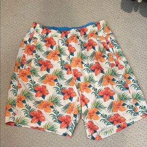 Birddogs Orange and Green Board Shorts Hawaiian Swimwear